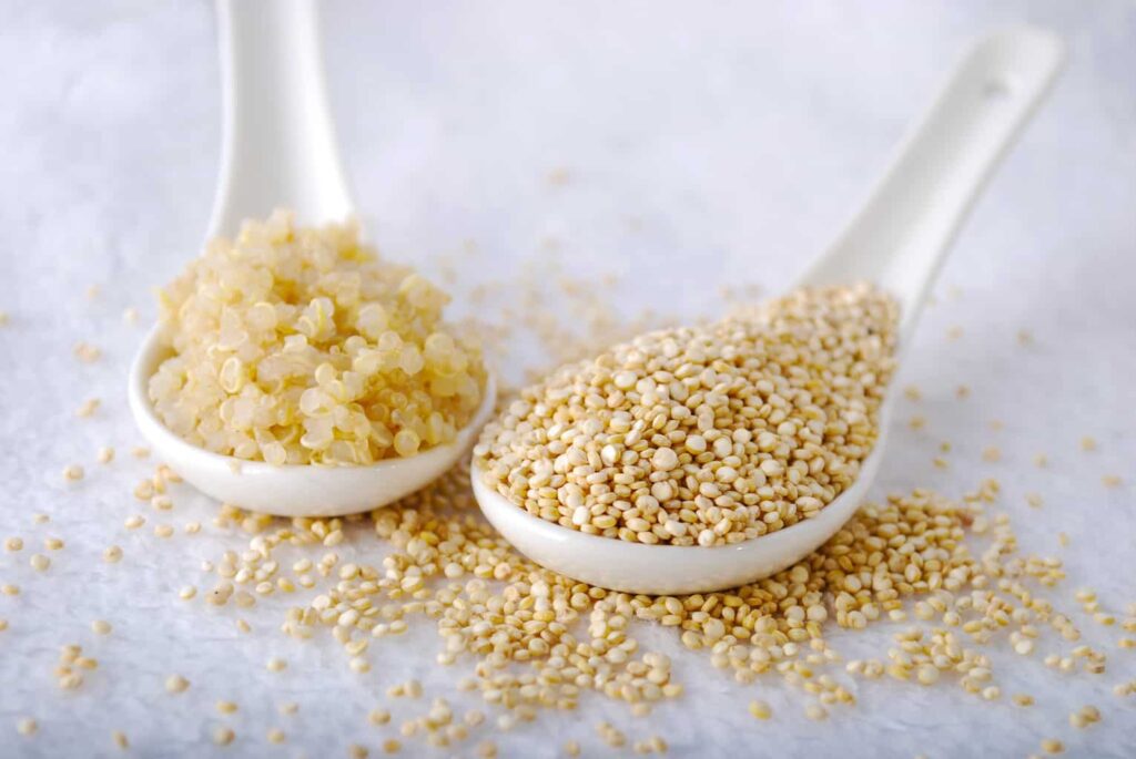 cooked and raw quinoa most nutrient-dense grains