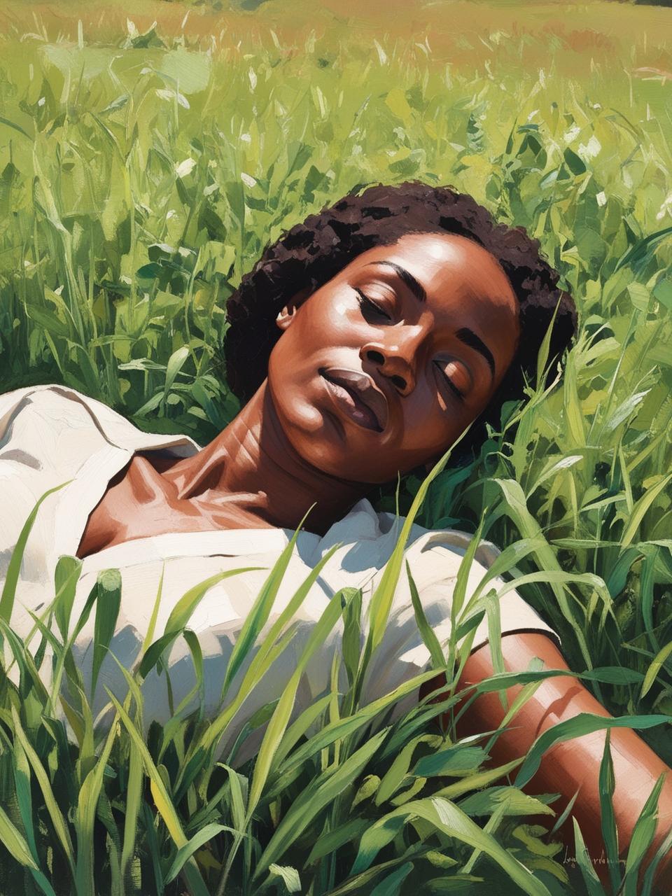 laying in grass earthing illustration