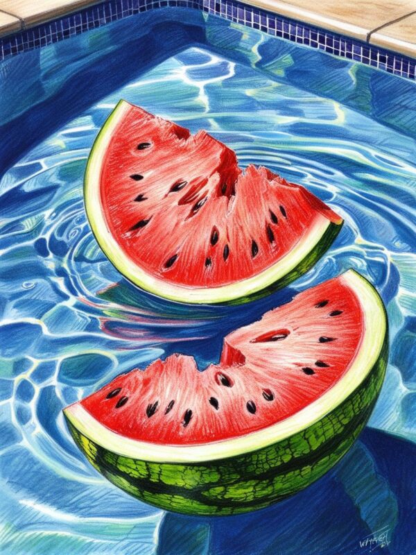 watermelon in pool hydration
