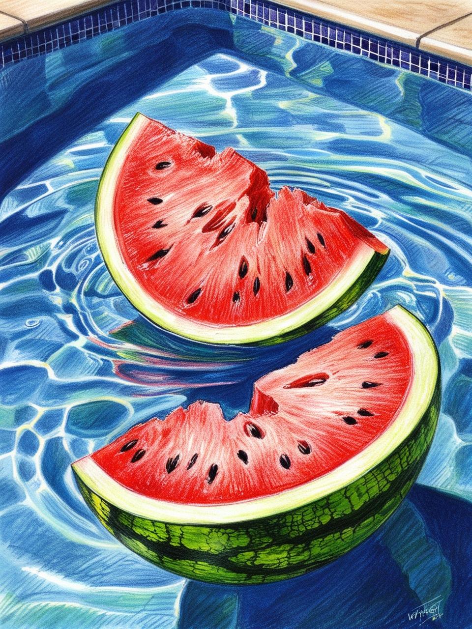 watermelon in pool hydration
