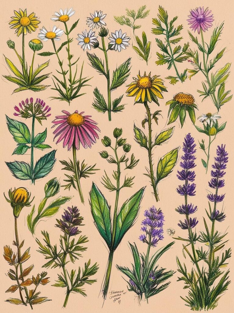 medley of medicinal herbs