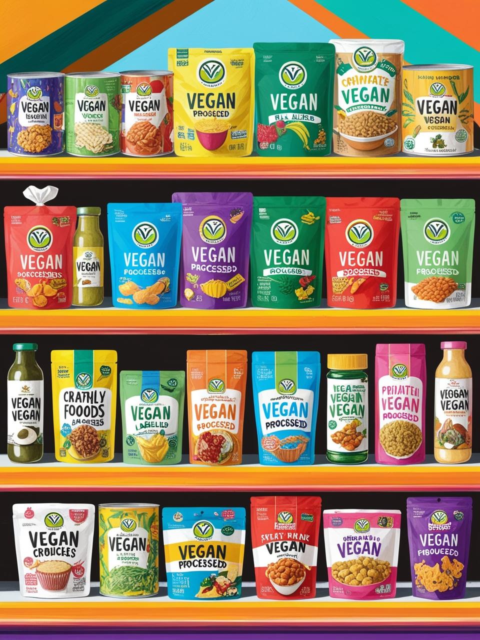 vegan products on grocery shelves