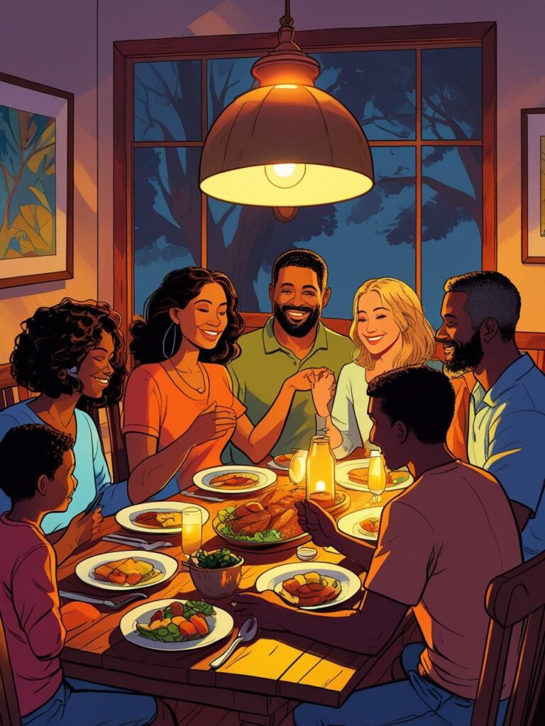 plant-based family alone dinner