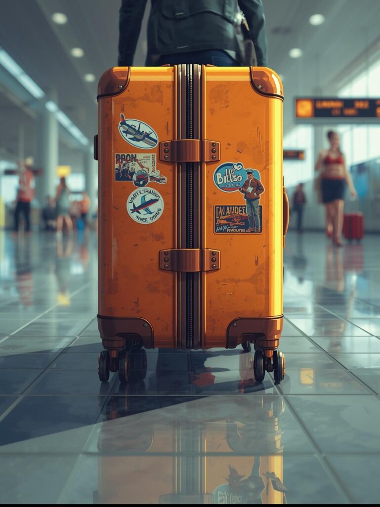 suitcase in airport travel