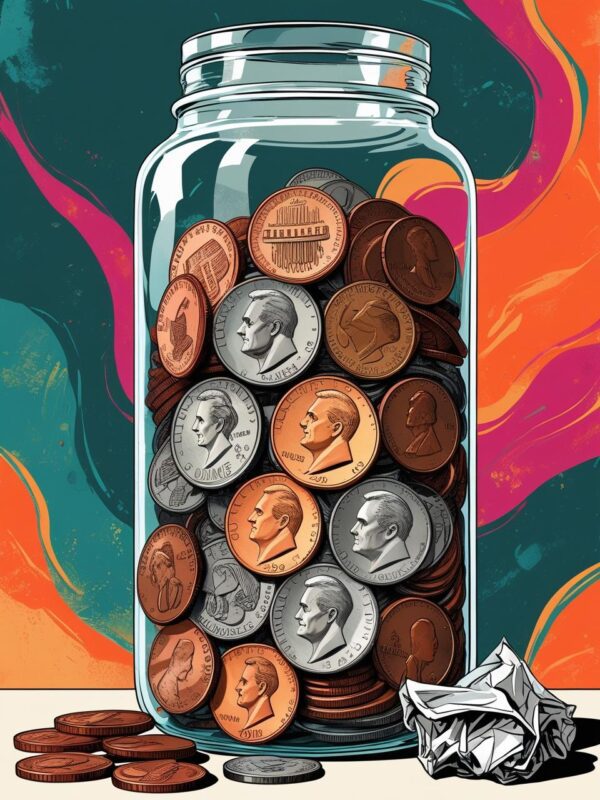 plant-based budget jar of coins