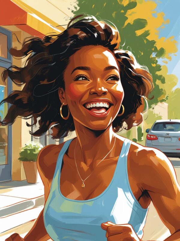 happy woman mood boosting plants