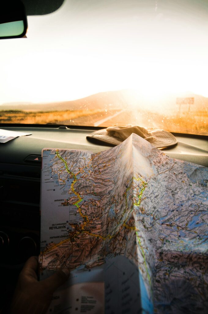 map travel plant-based