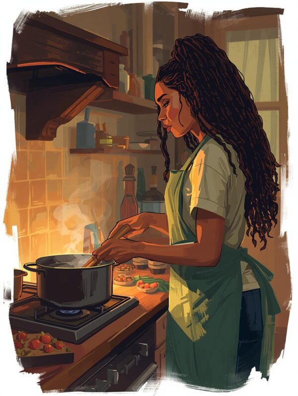 woman cooking