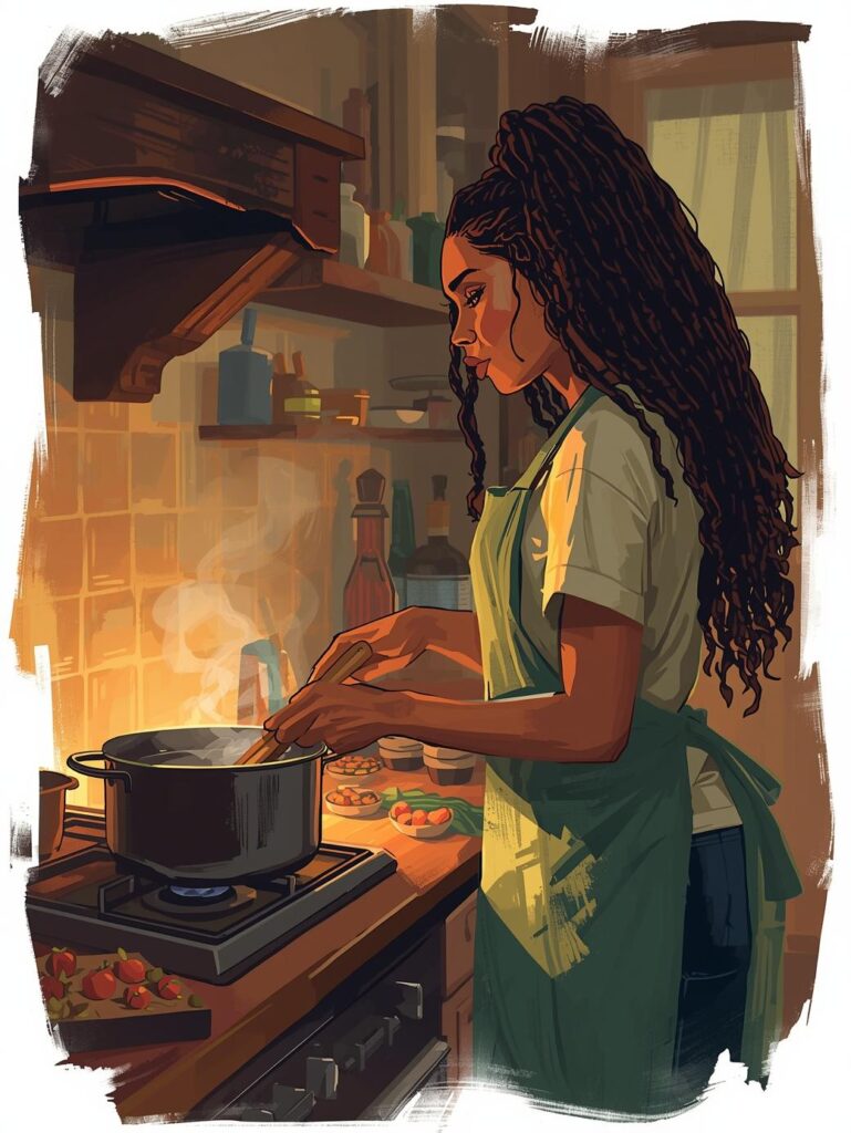 woman cooking