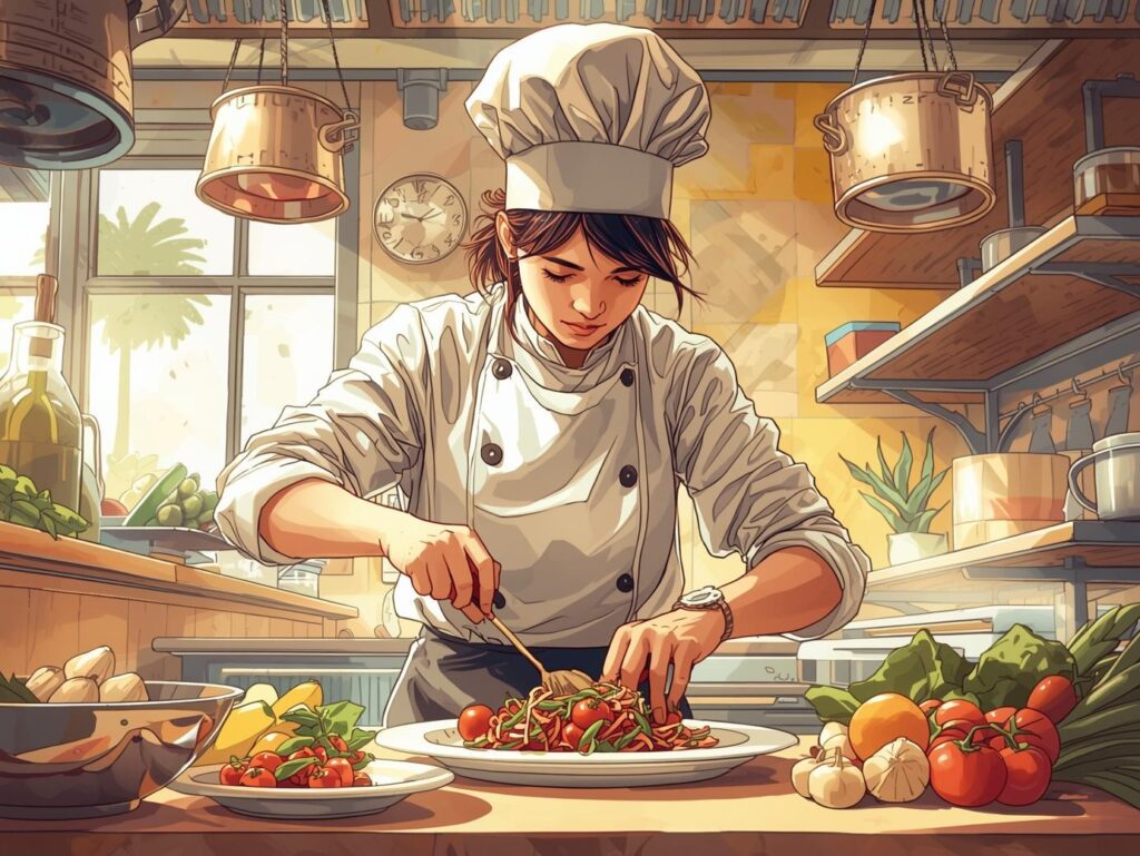 chef in kitchen how to season vegetables