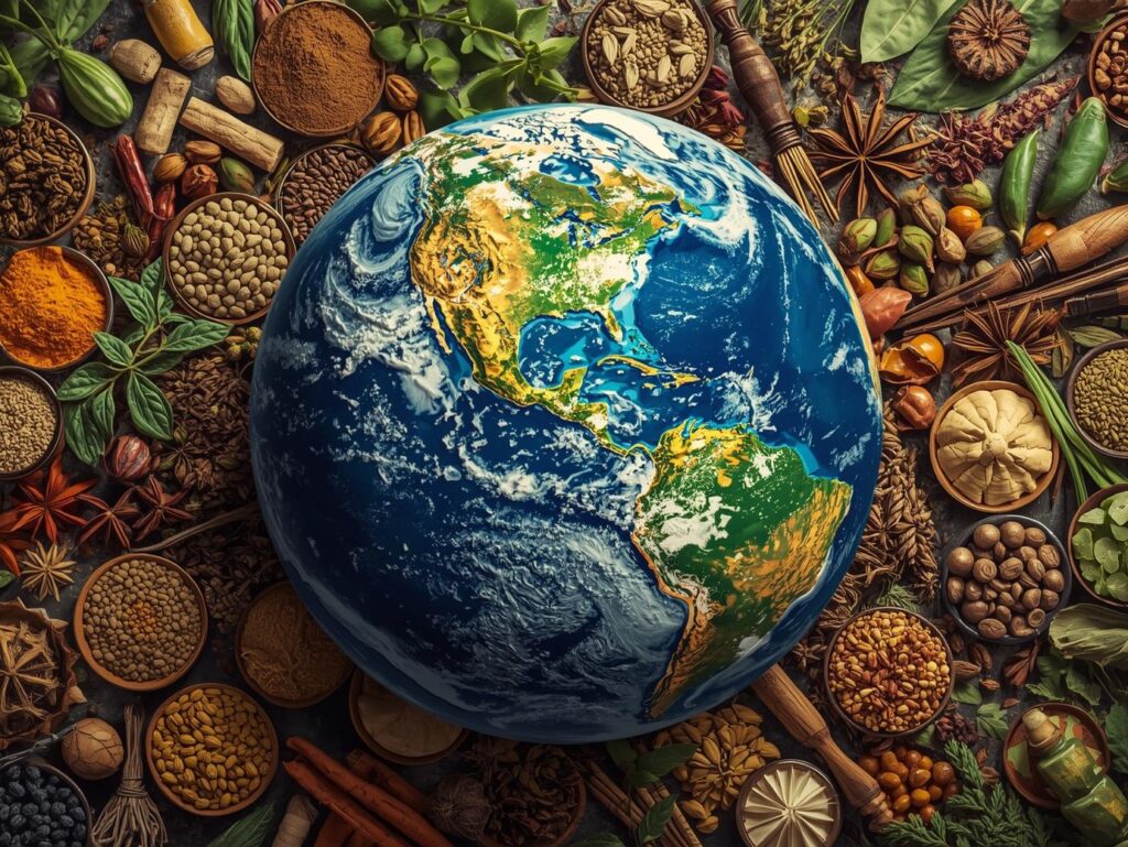 globe with spices and herbs how to season vegetables