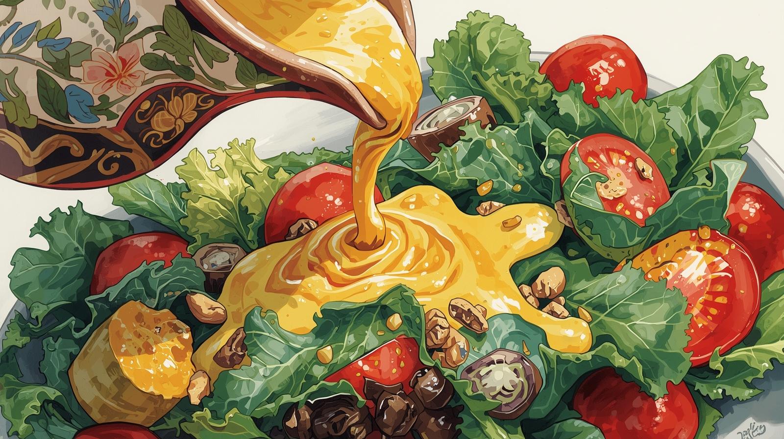 pouring plant-based salad dressing formula